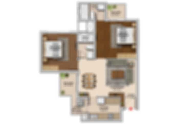 2 BHK Floor Plan