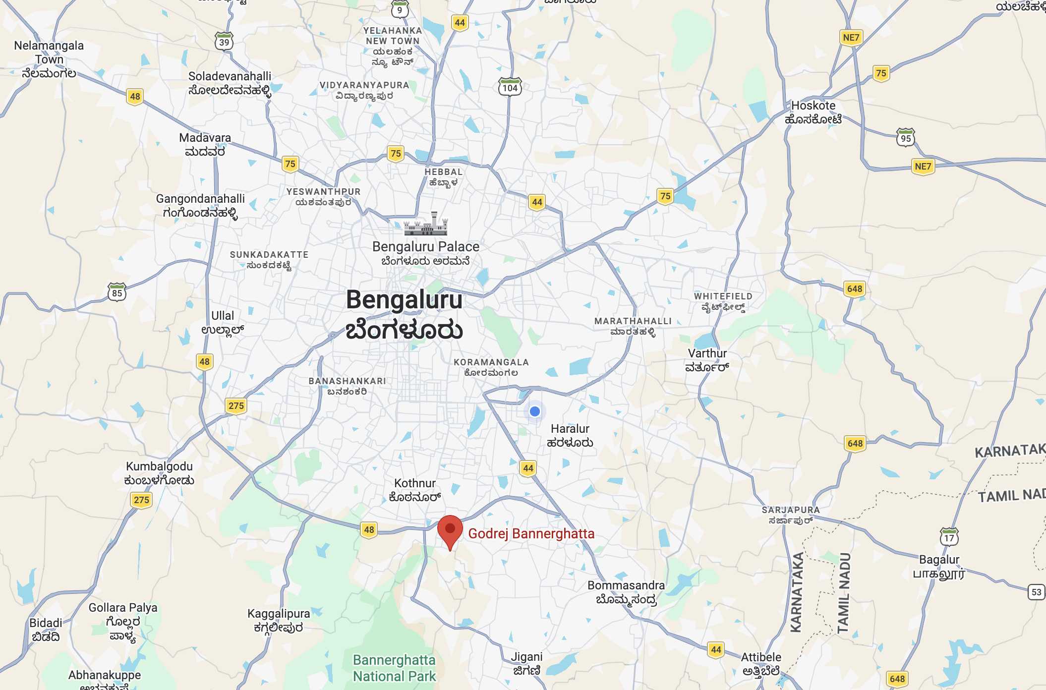 Godrej Bannerghatta Location Map